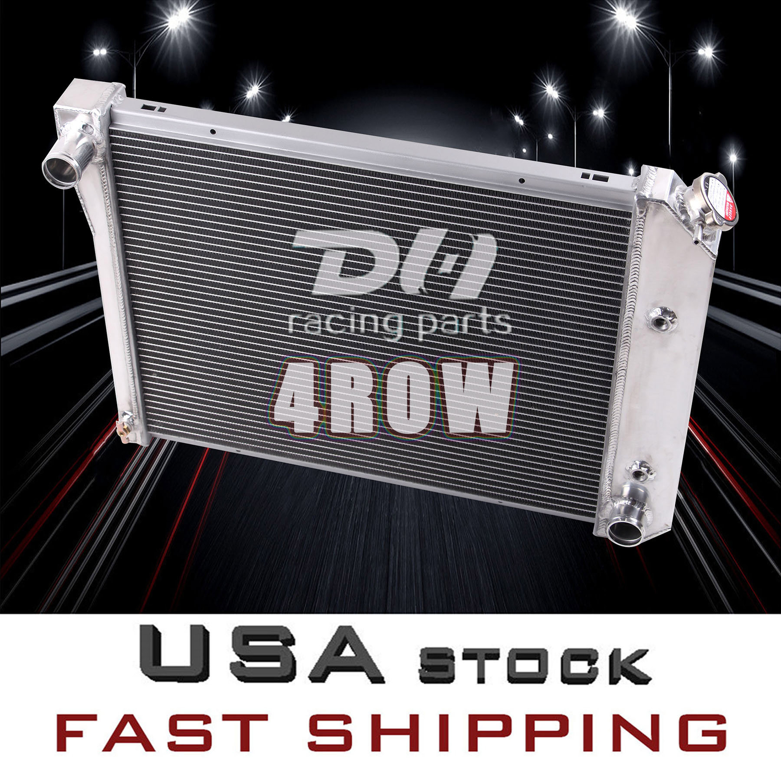 4Row Aluminum Radiator For 1968-1974 Chevy Nova/1968-87 El Camino/1968-82 Camaro