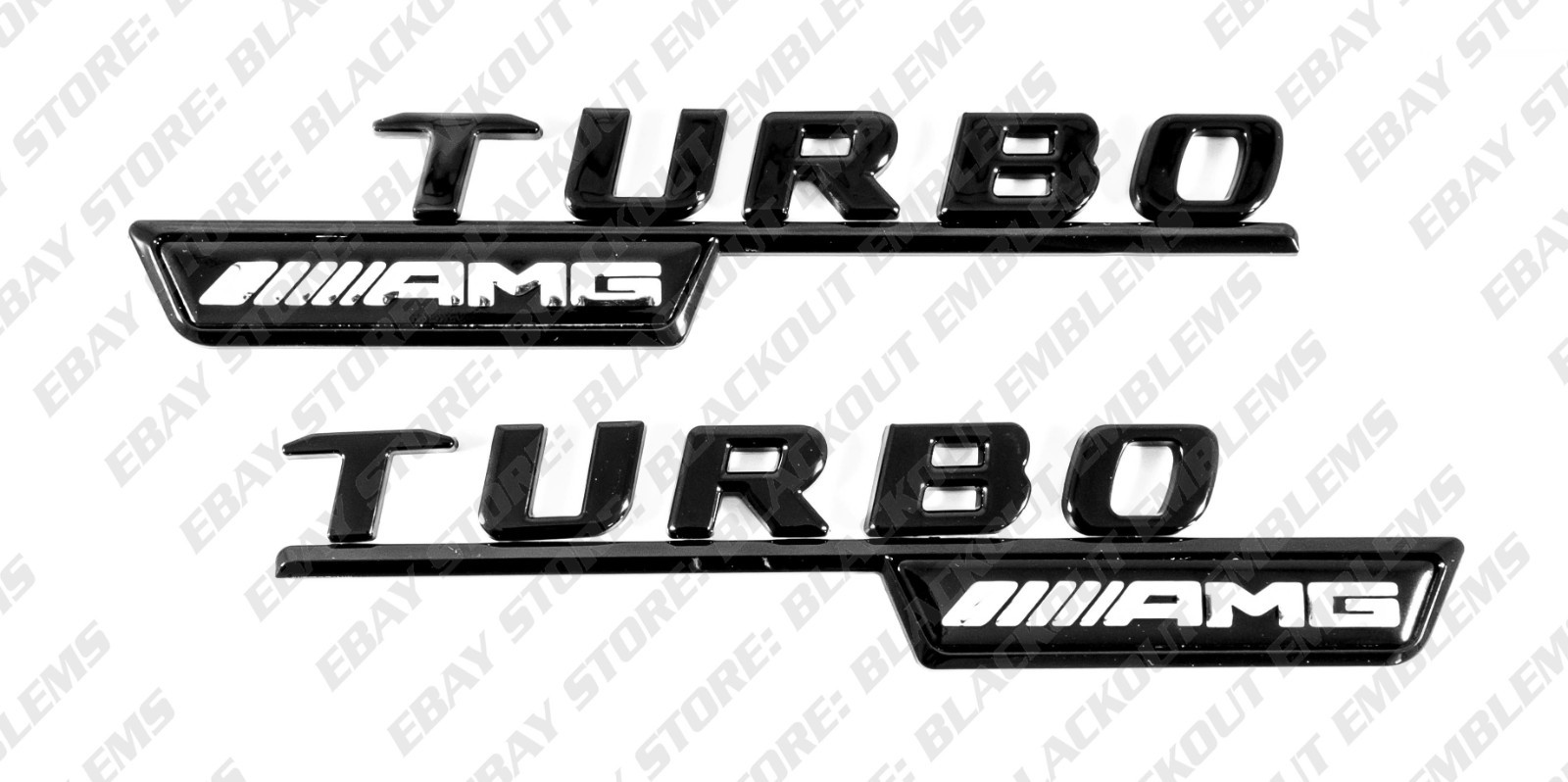 2x Gloss Black Emblems Logos New for Mercedes-Benz CLS53 CLS53s Turbo AMG C257