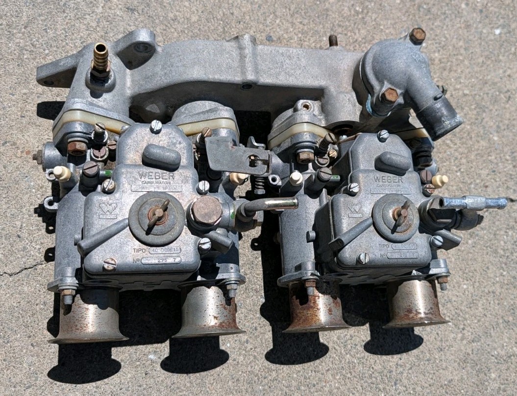 Rare Suzuki G13B Dual Weber 40 DCOE Sidedraft Manifold And Carburetors 40mm