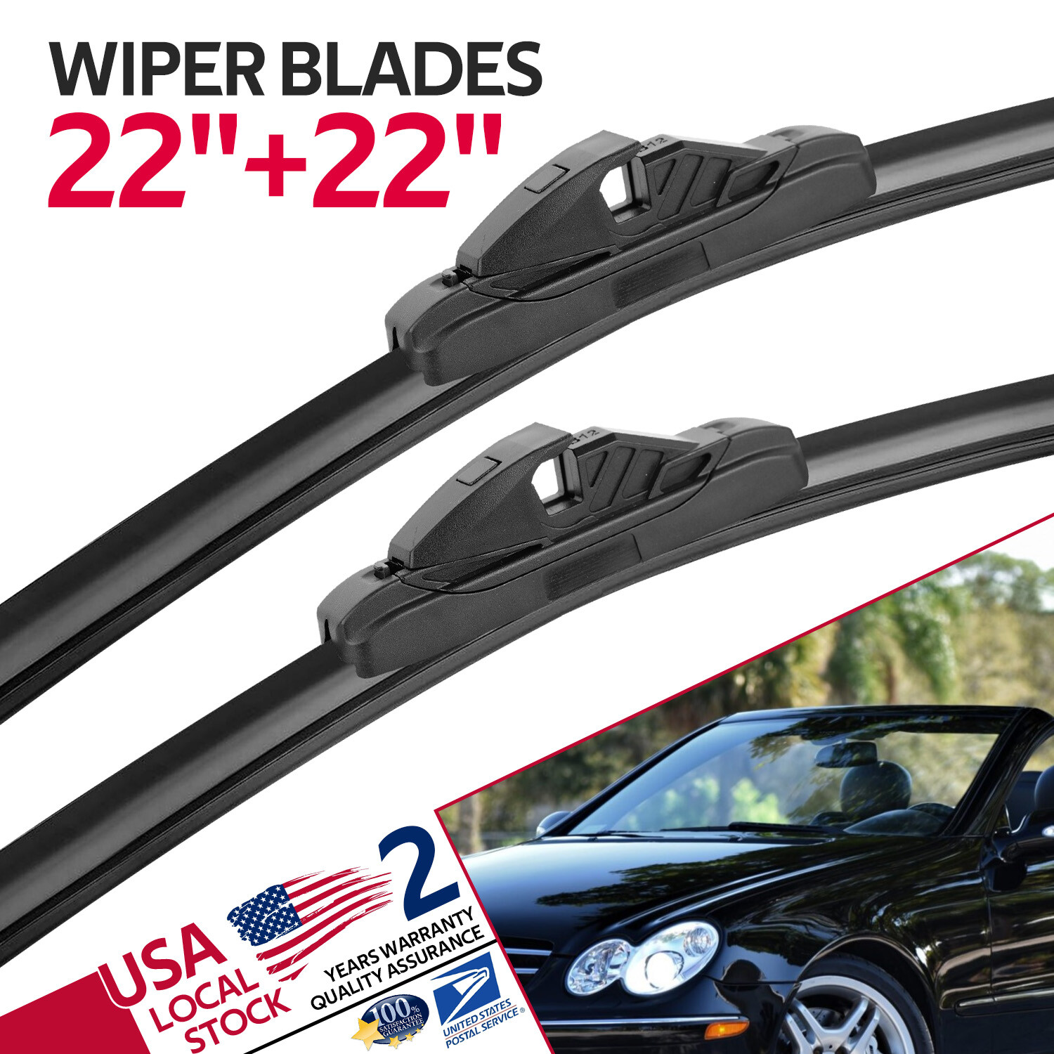 FOR Mercedes-Benz CLK350 2006-2009 Windshield Wiper Blade Pair Set of 2*22inch