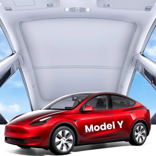 2Pack REEVAA 2025 Upgraded Tesla Model Y Sunshade Roof [No Gaps No-Sagging] Gray