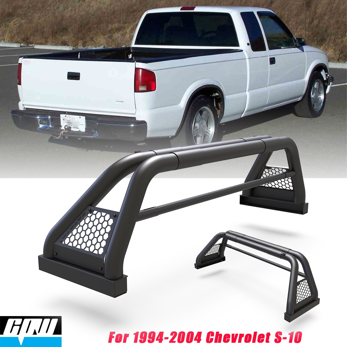 For 1994-2004 Chevrolet S-10 Adjustable Chase Rack Roll Bar Steel Sport Bar