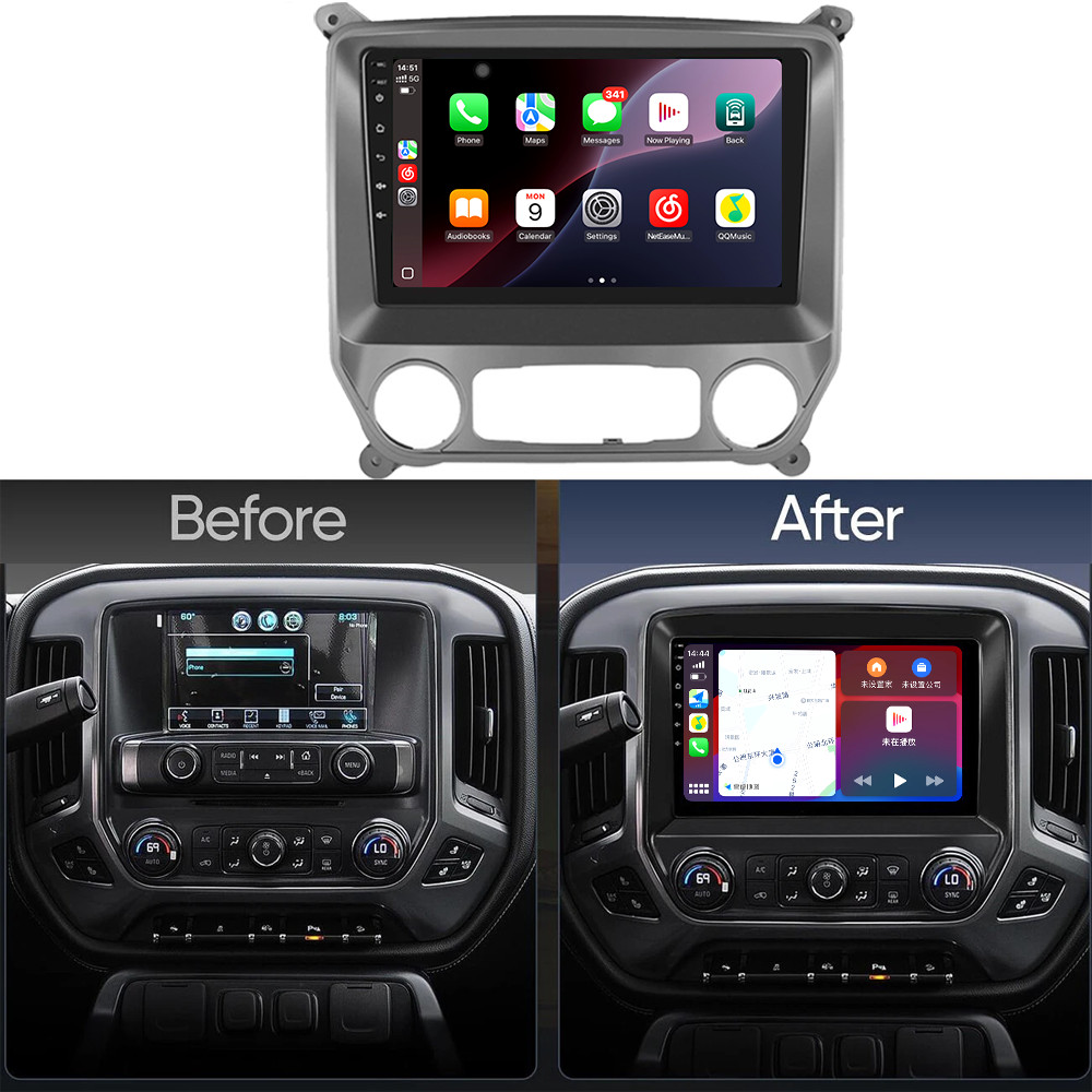For Chevrolet Silverado GMC Carplay 2014-2018 GPS Radio Multimedia Stereo Navi 