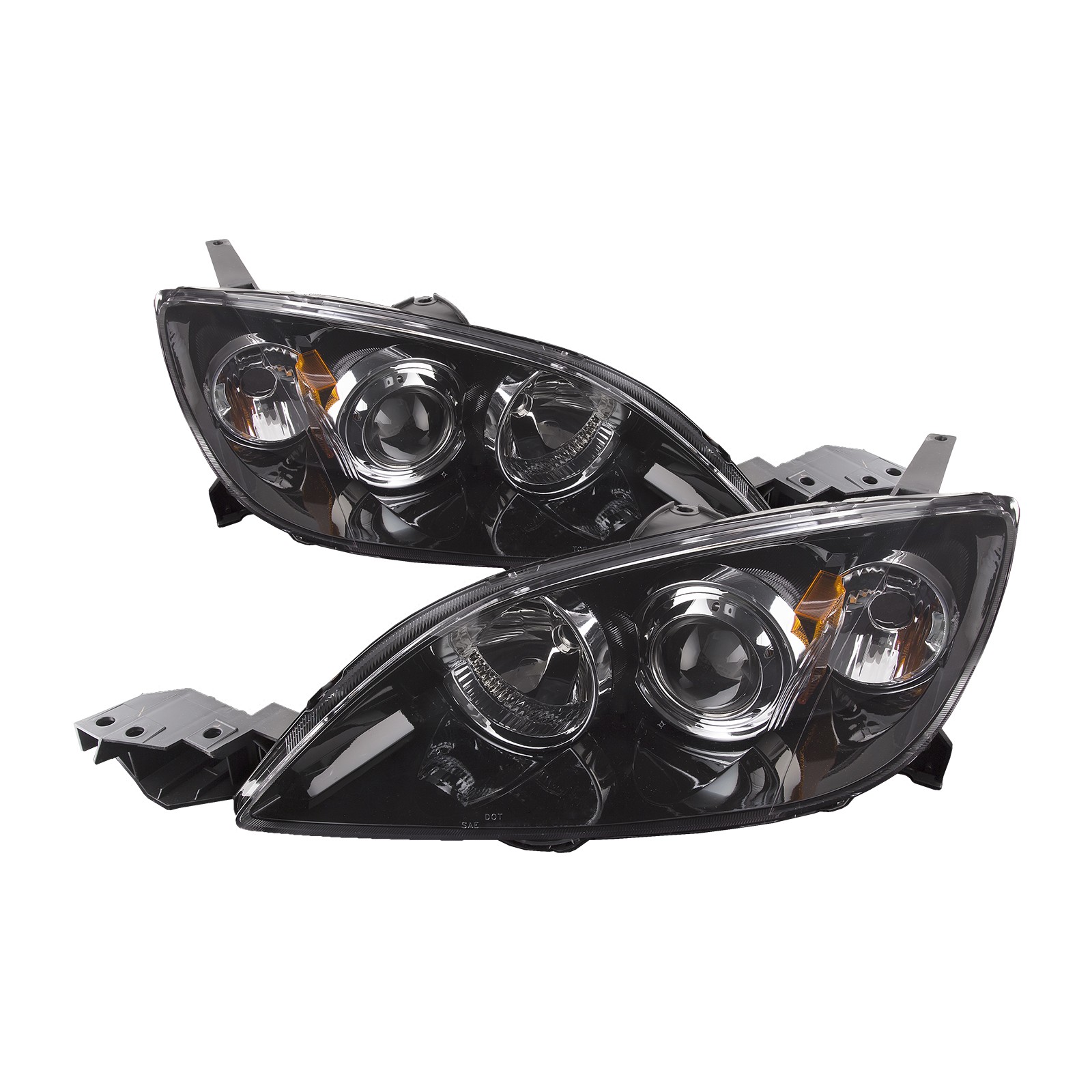 07-09 Hatchback Mazda 3 MPS Mazdaspeed 3 Black PERDE Halogen Headlight Set 07-09 Hatchback Mazda 3 MPS Mazdaspeed 3 Black PERDE Halogen Headlight Set