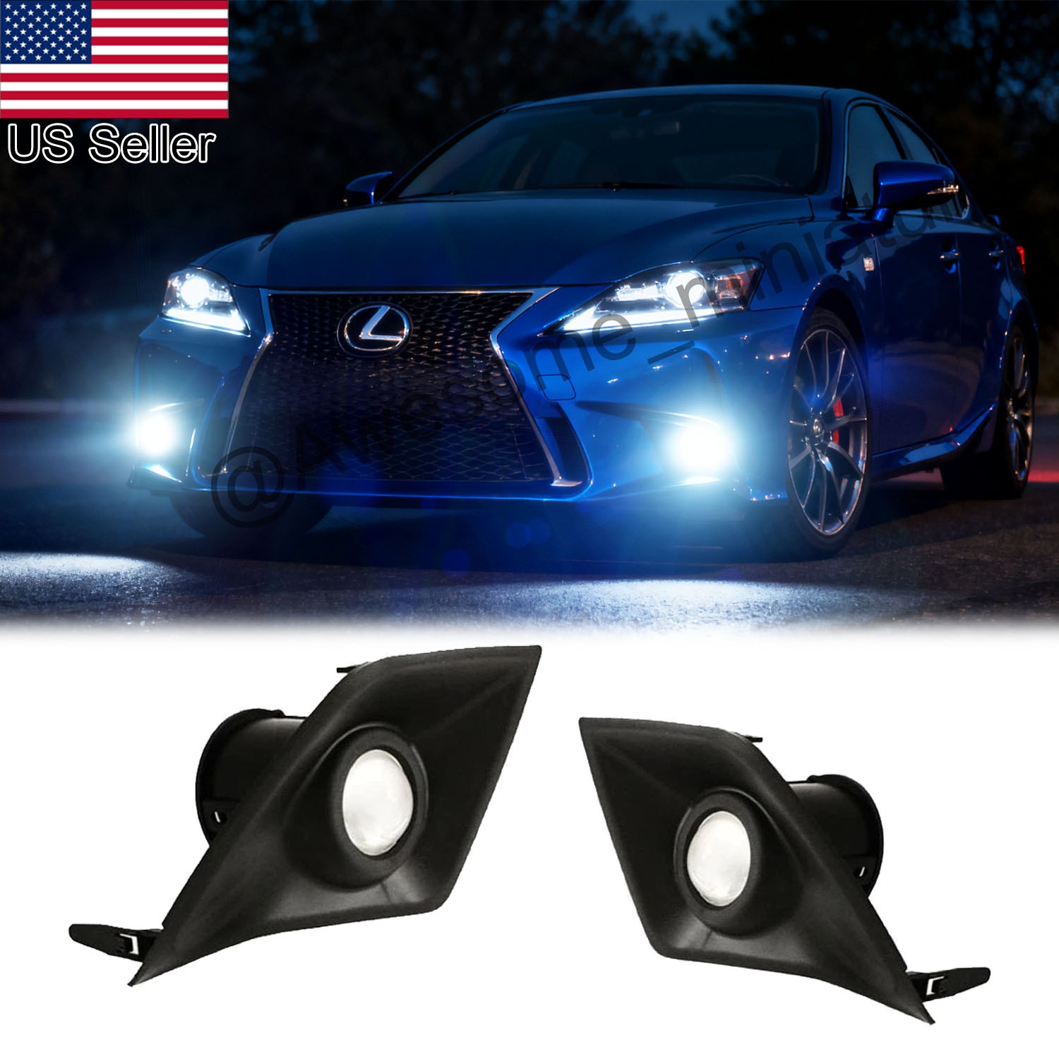 2Pcs JDM 15W Projector White LED Fog Light Kit For 2014-2016 Lexus IS F-Sport 2Pcs JDM 15W Projector White LED Fog Light Kit For 2014-2016 Lexus IS F-Sport