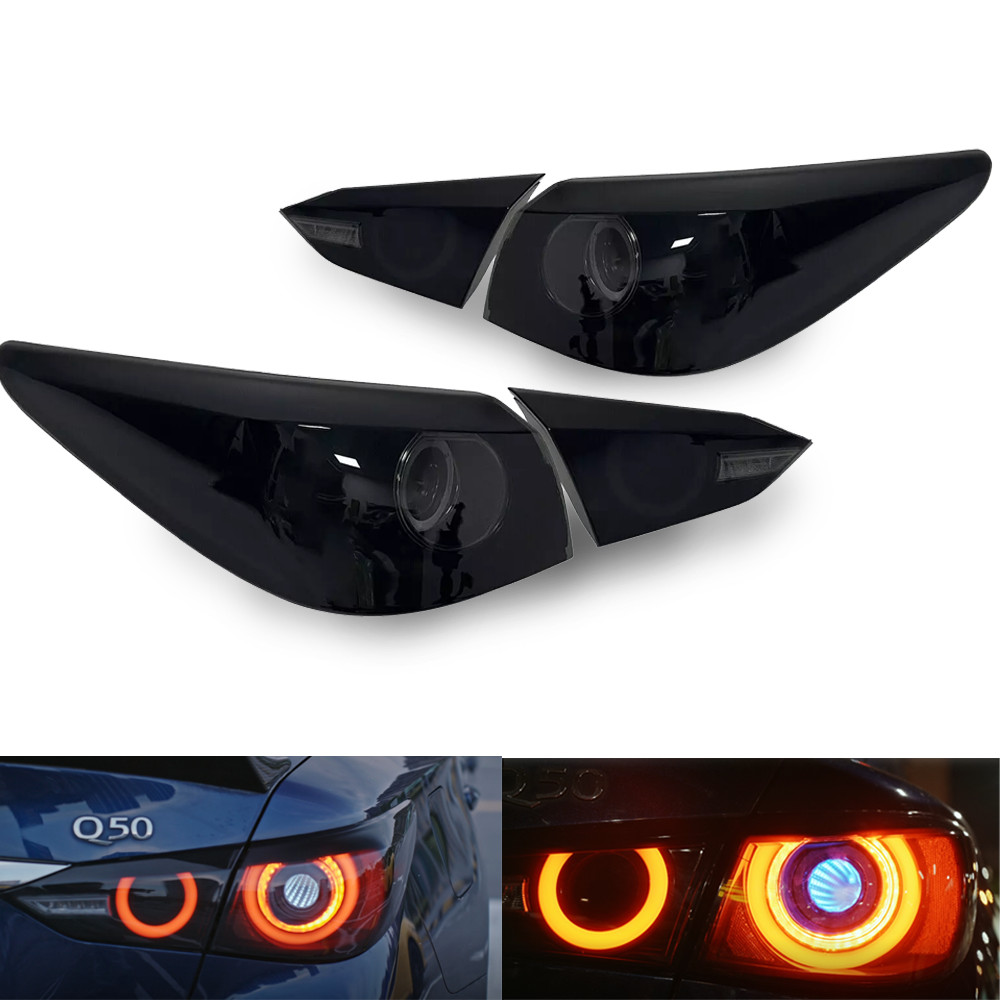 Smoke LED Rear Tail Lights Fit 2018-2023 Infiniti Q50 SKYLINE V37 400R Style