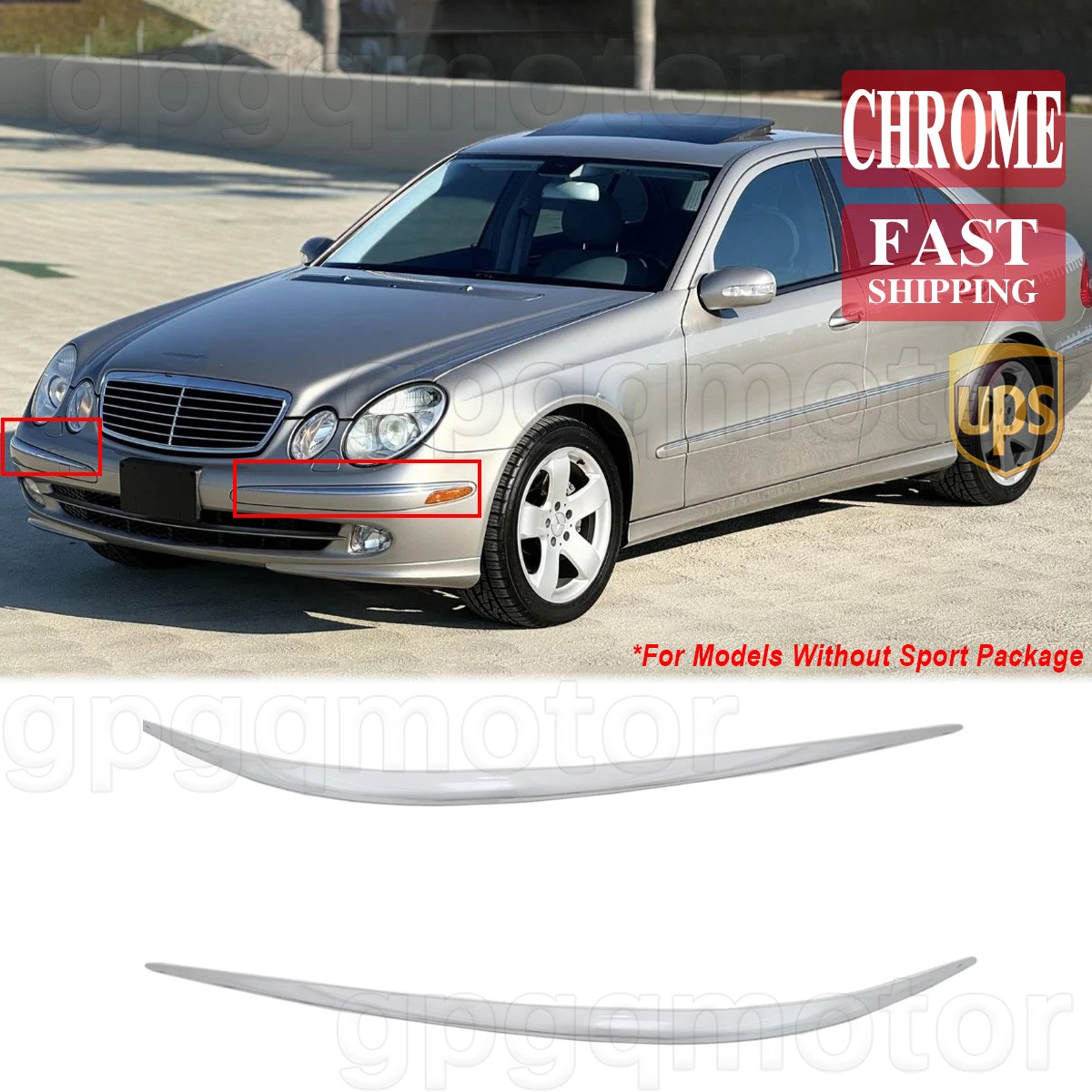For Mercedes Benz E320 E500 E55 AMG E350 2003-2006 Front Bumper Trim Molding Set For Mercedes Benz E320 E500 E55 AMG E350 2003-2006 Front Bumper Trim Molding Set