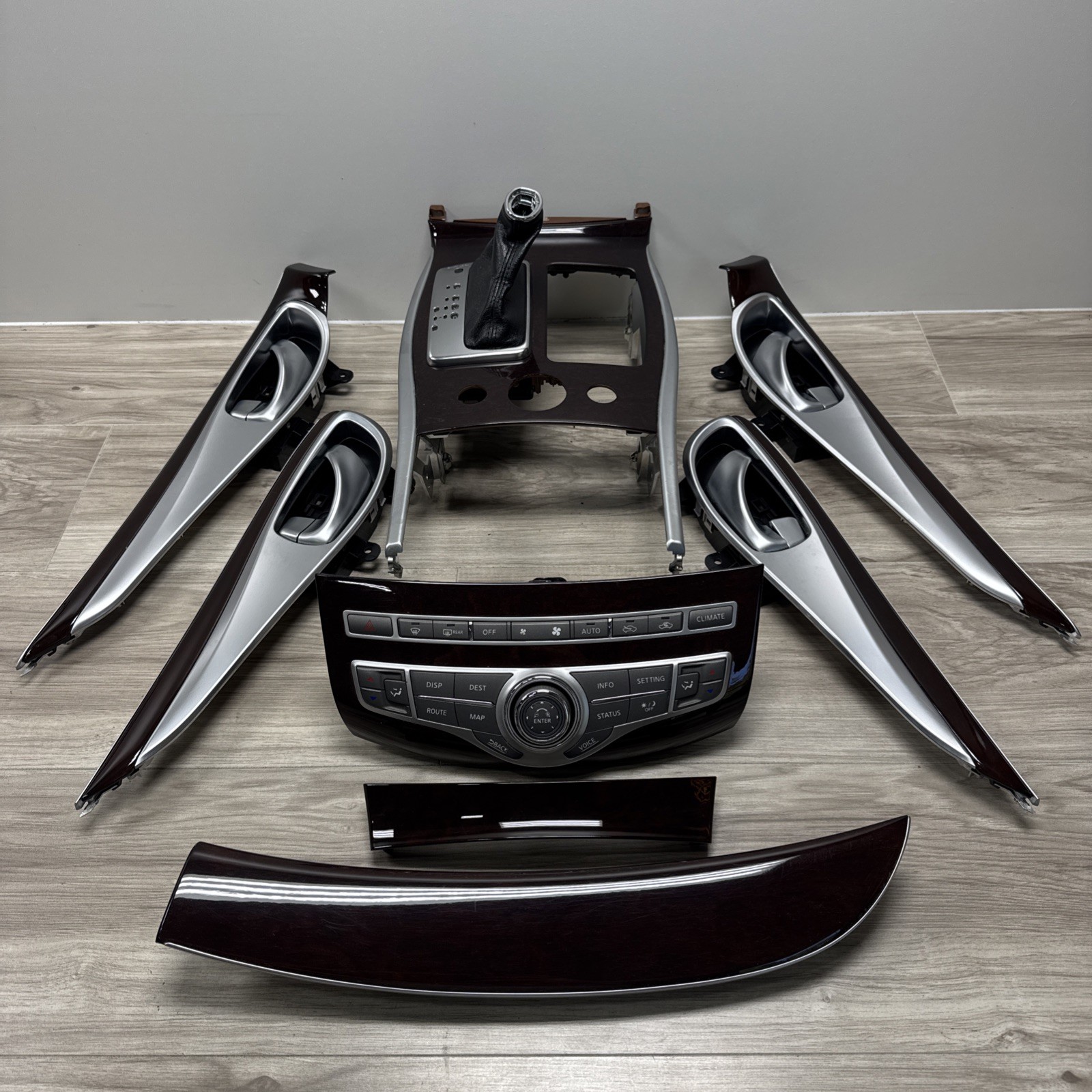 2011-2019 INFINITI M56 M37 Q70 CENTER CONSOLE DOOR & DASH TRIM SET OEM