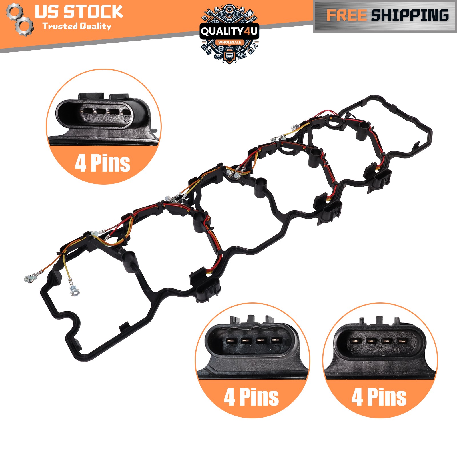 For Cummins Valve cover Gasket Integrated Wiring Injector harness 6754-11-8330