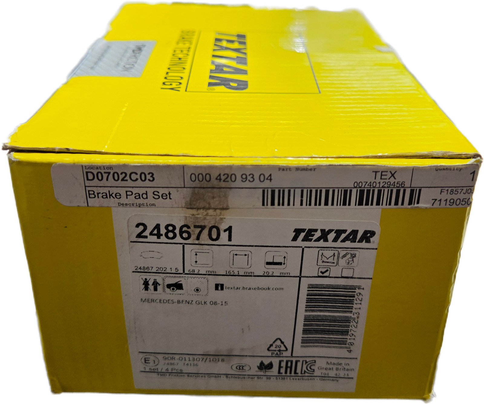 TEXTAR 2486701 Front Brake Pads Mercedes GLK X204 0004209304 NEW