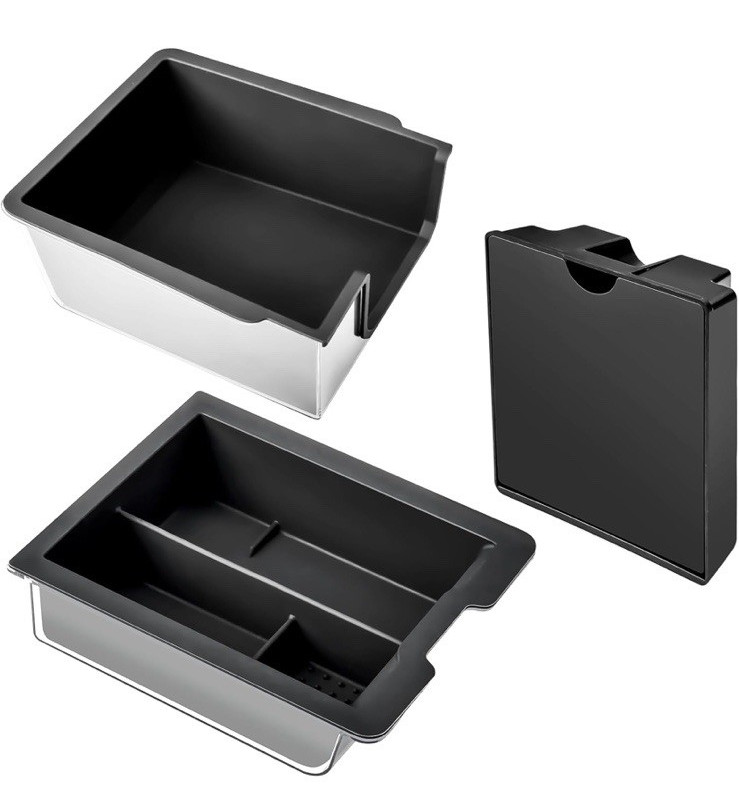 3pcs REEVAA 2025 Tesla Model Y Center Console Organizer Tray Accessories