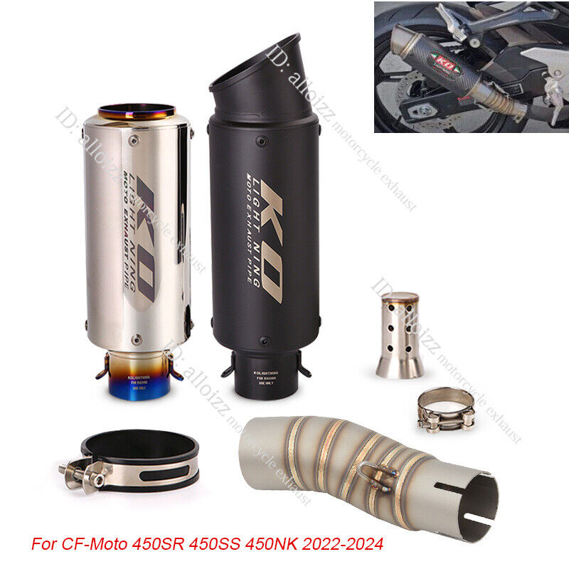 Slip For CF-Moto 450SR 450SS 450NK 2022-24 System Mid Exhaust Pipe 51mm Muffler