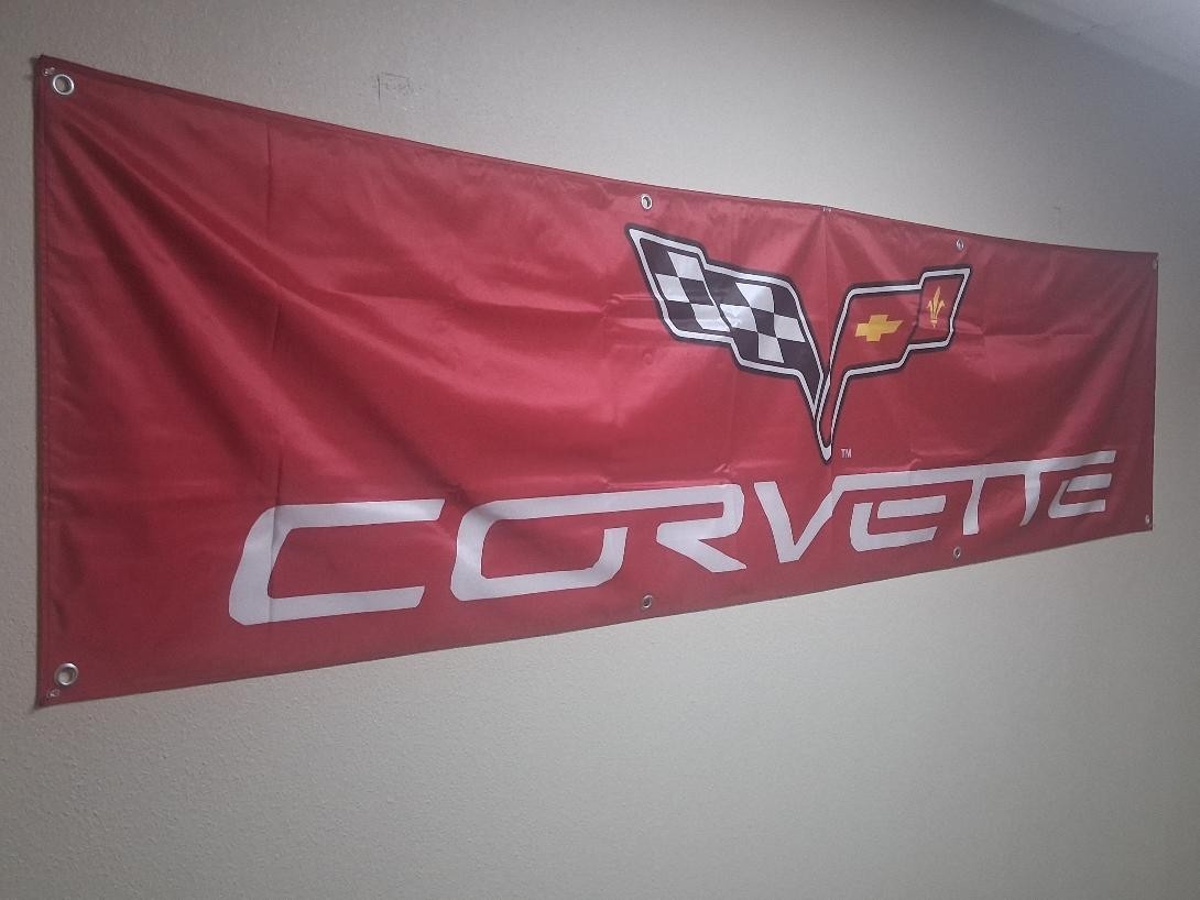CORVETTE C6  2' X 8' FOOT FLAGS /BANNER 8 GROMMETS-LOOK C2 C3 C4 C5 C8C7 C8