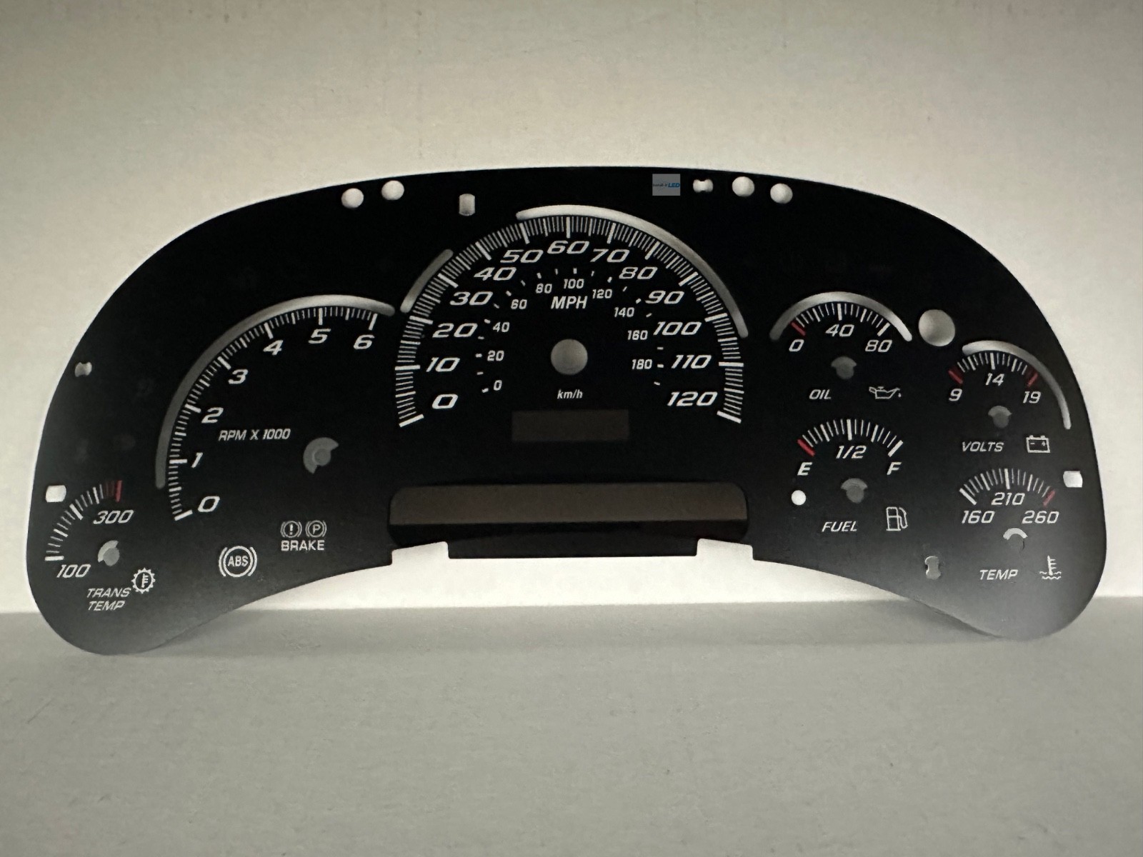 Silverado SS Black Edition Gauge Face Overlay GM Clusters 03-05 Gas LED