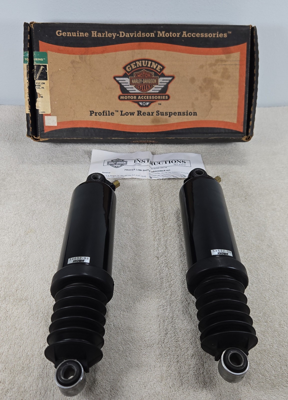 Genuine Harley Davidson Profile Low Touring Shocks PR 54631-98 Vintage