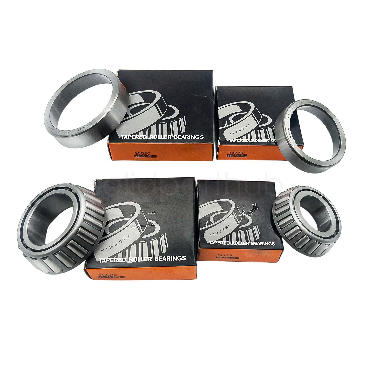 25580 25520 14125A 14276 Bearing Seal Grease Set for 7000-lb Trailer Axle TIMKEN