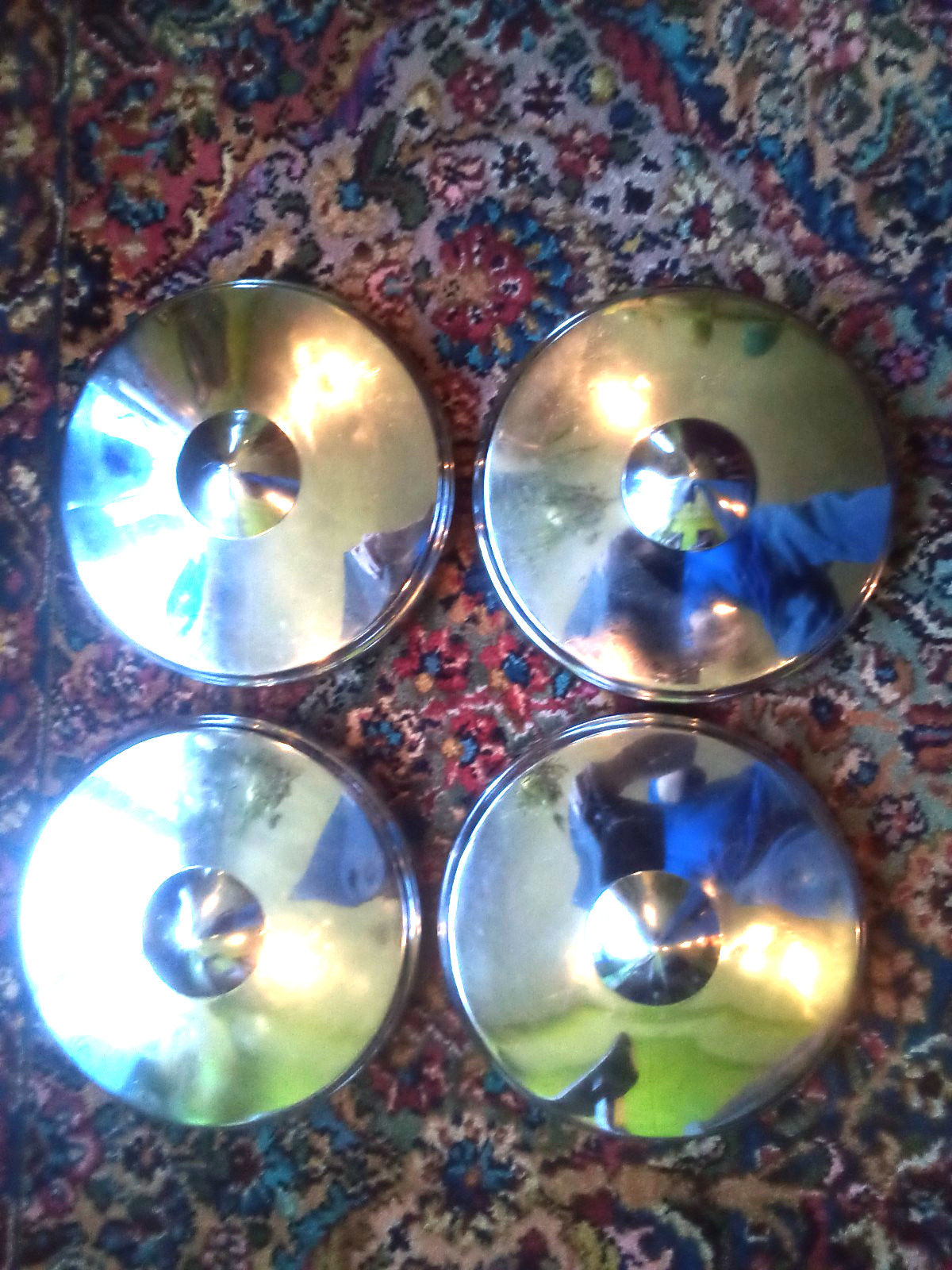 1967 OPEL Kadett Chrome Hubcaps Set 4 Rekord Kapitan 74 Olympia 9\