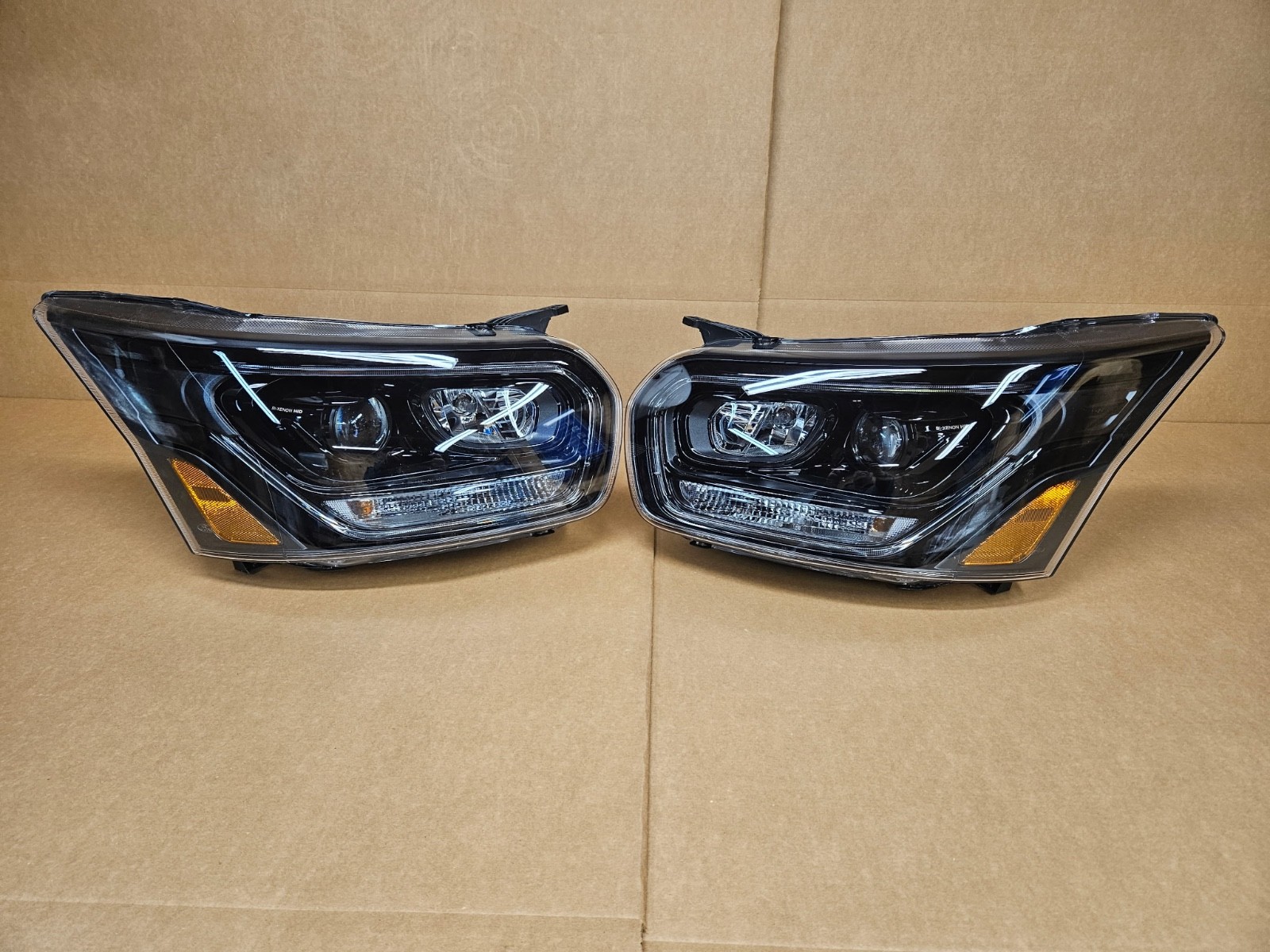 NEW 20-25 Ford Transit 150 250 350 BiXenon LED Headlight PAIR BLACK HOUSING