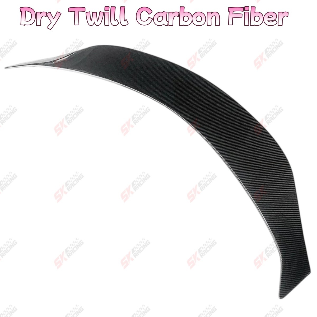 Dry Twill/Forged Carbon Fiber Rear Trunk Spoiler Wing Fits Tesla Model S 2021-24