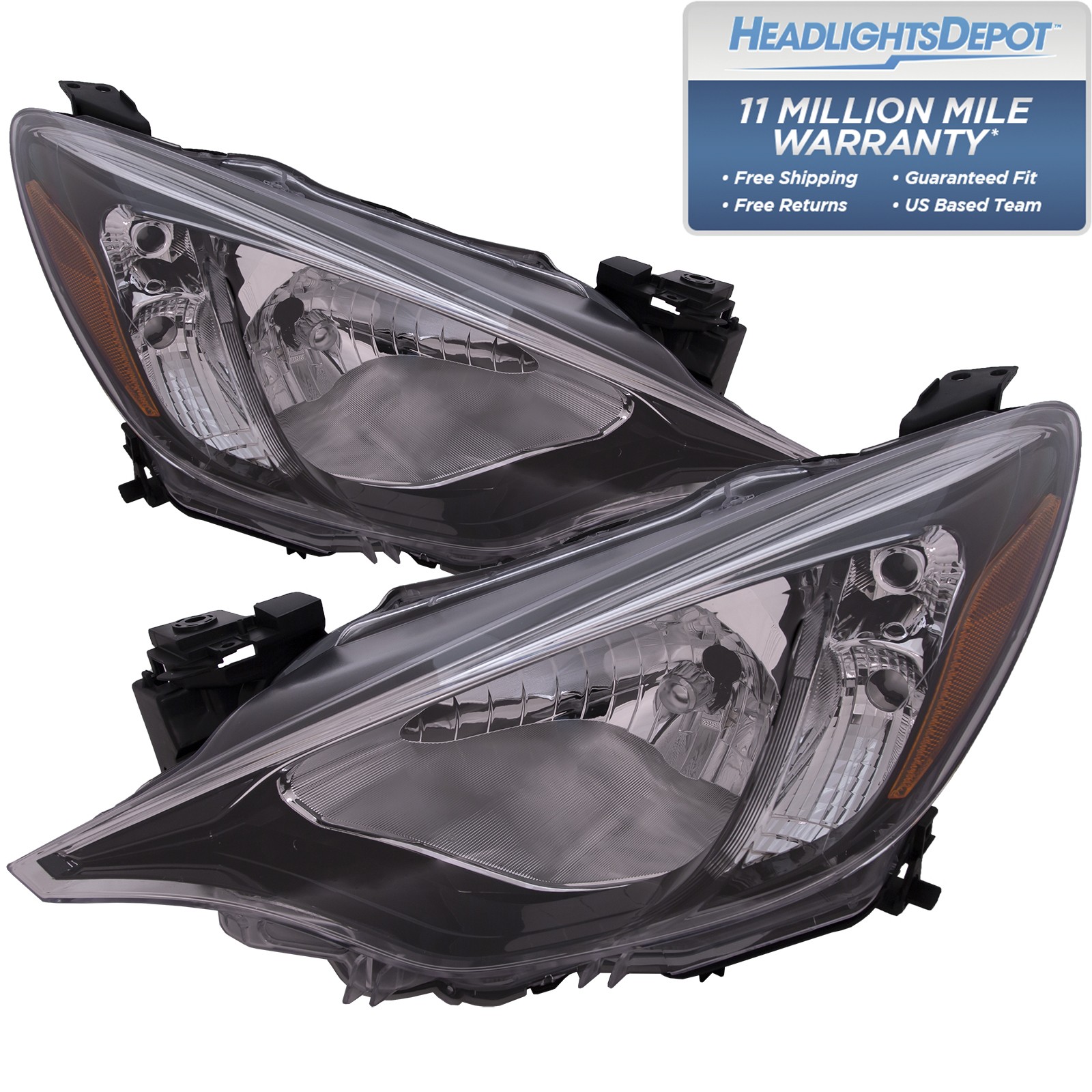 Headlight Set Fits 2016-20 Toyota Yaris/ 2016 Scion iA SC2502106 SC2503106
