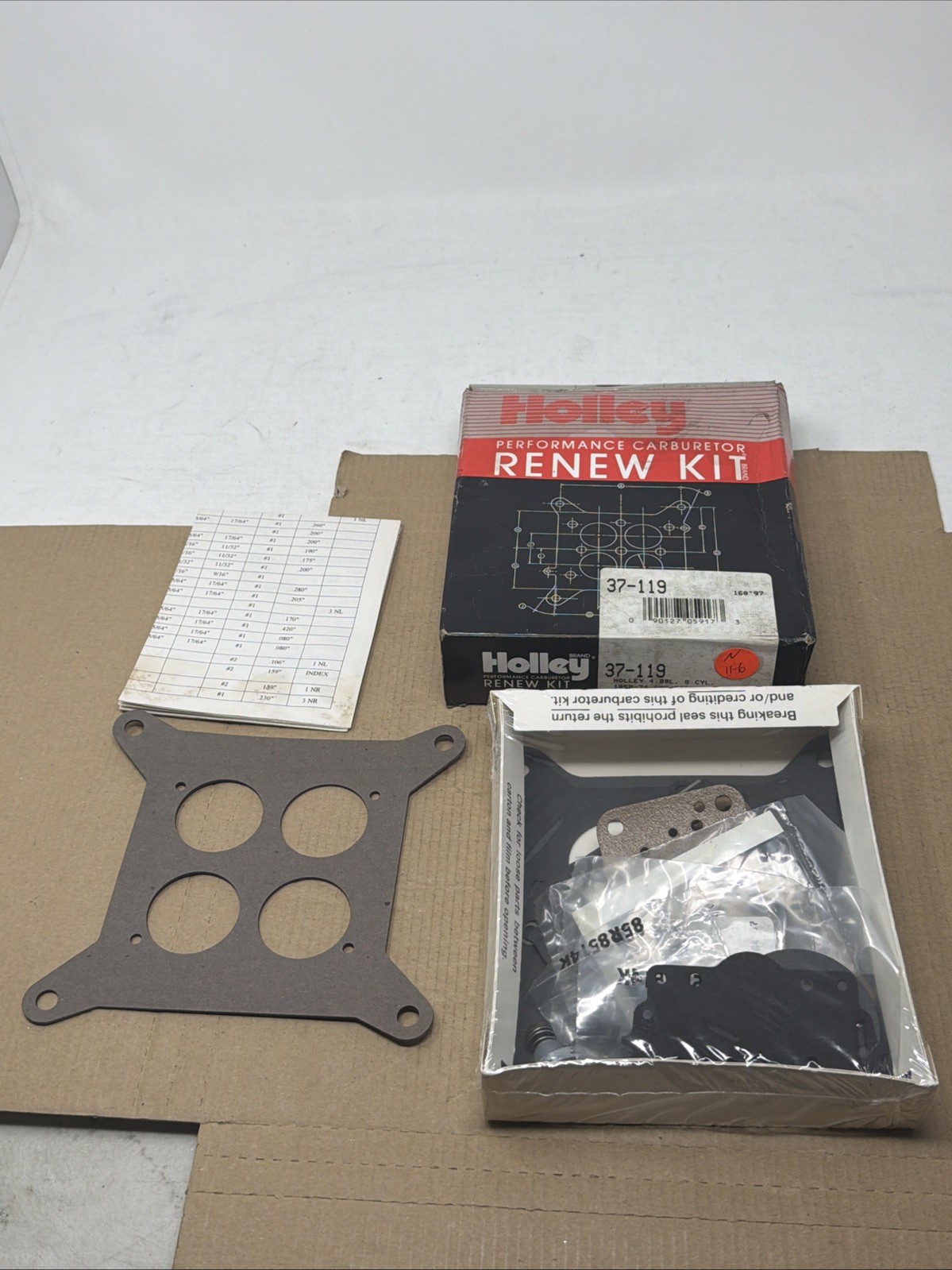 Holley 37-119 TricKit Renew Kit-Carburetor Rebuild Kit-4160 Vacuum Secondary-NEW Holley 37-119 TricKit Renew Kit-Carburetor Rebuild Kit-4160 Vacuum Secondary-NEW