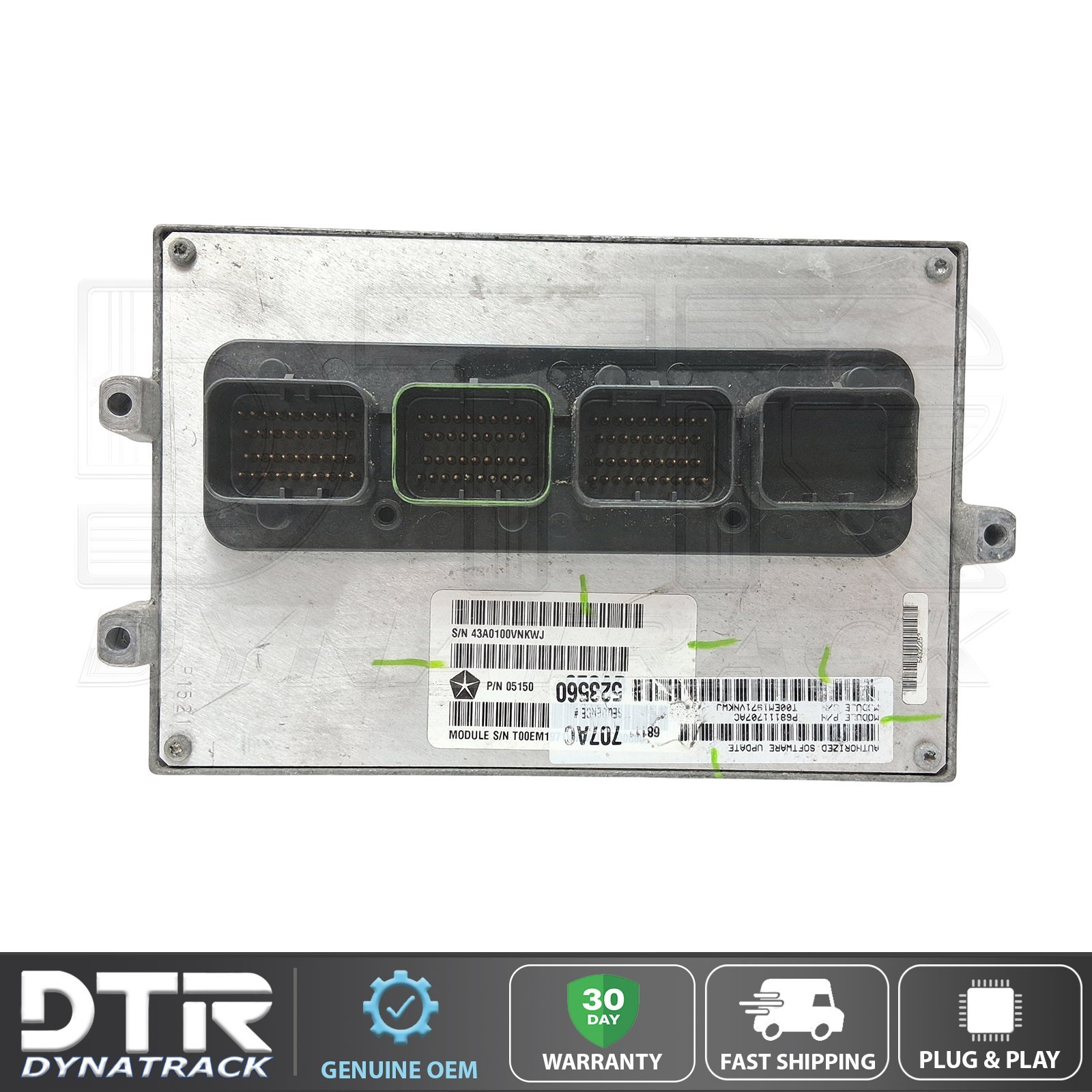 2012-2013, Dodge Durango 3.6L PCM ECM ECU Programmed Module Control 68111707AC 2012-2013, Dodge Durango 3.6L PCM ECM ECU Programmed Module Control 68111707AC