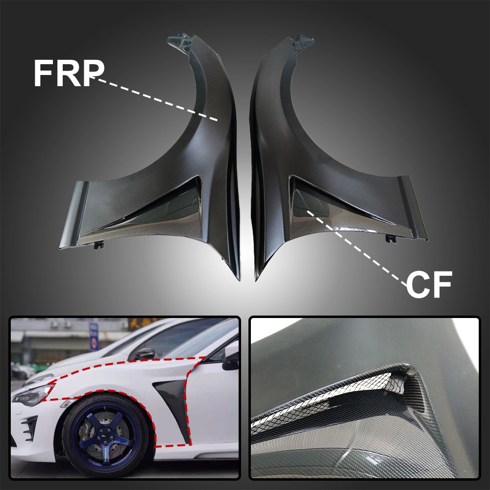 FRP+Carbon Fiber Front Side Fenders Pair For 2013-2020 FT86 GT86 FRS BRZ ZN6 ZC6 FRP+Carbon Fiber Front Side Fenders Pair For 2013-2020 FT86 GT86 FRS BRZ ZN6 ZC6