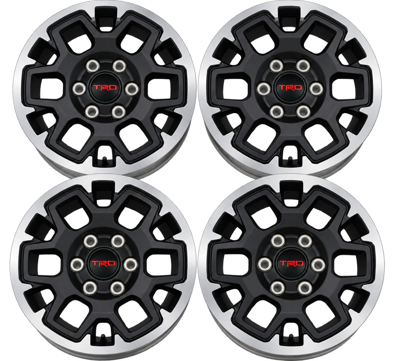 SET (4)  18 INCH WHEELS TOYOTA 4RUNNER TACOMA TRD 2024-2026 OEM BLACK TAKEOFFS