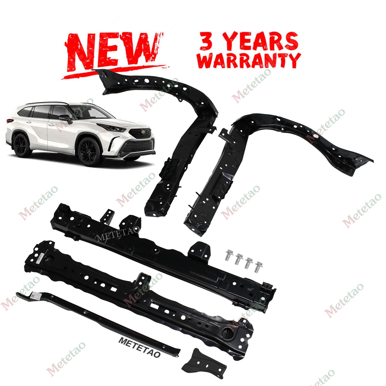 8pcs For 2020-2023 Toyota Highlander Radiator Core Support Assembly 532050E901