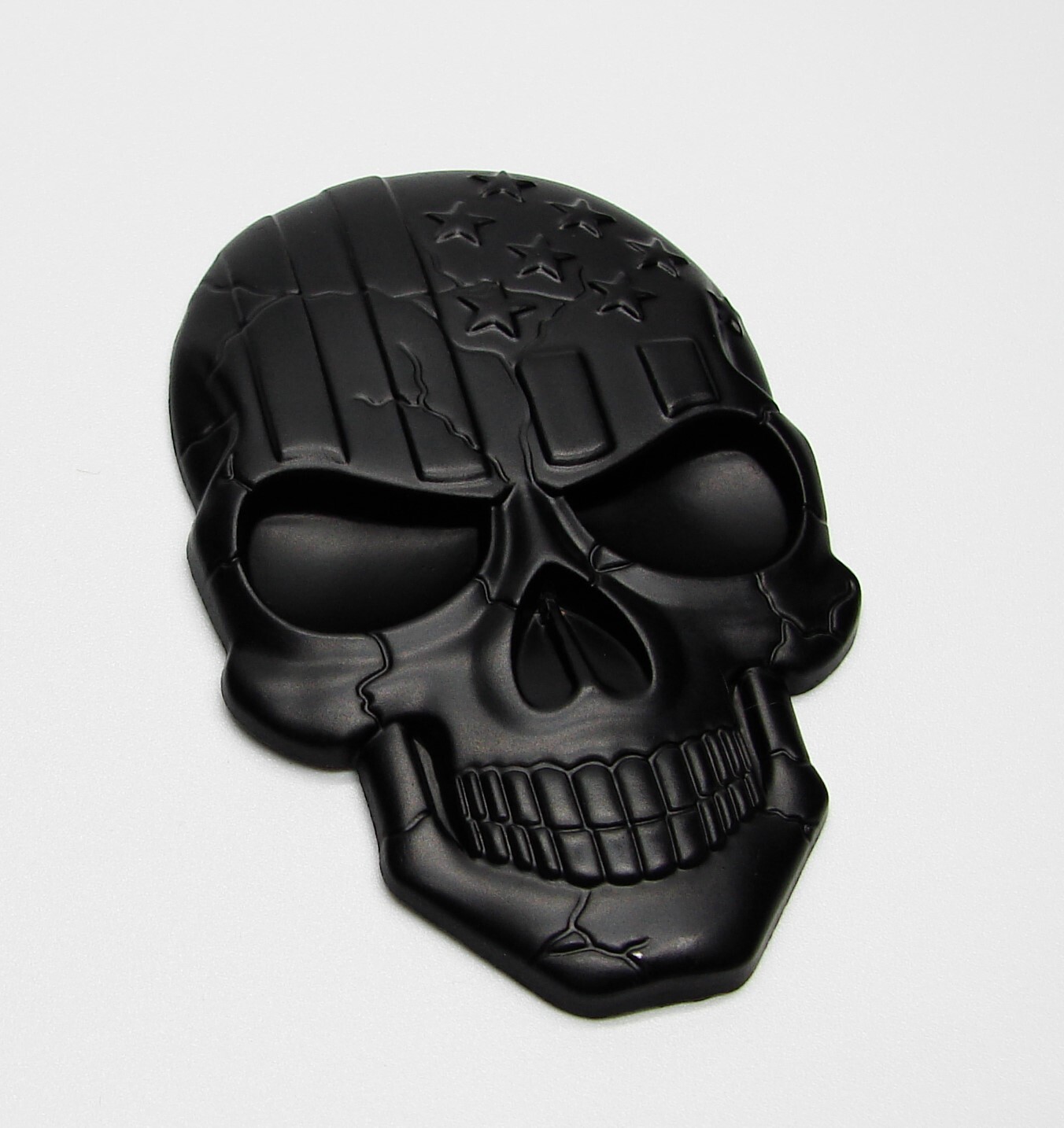 3D SKULL AMERICAN FLAG METAL 3D EMBLEM STICKER DECAL FOR CARS