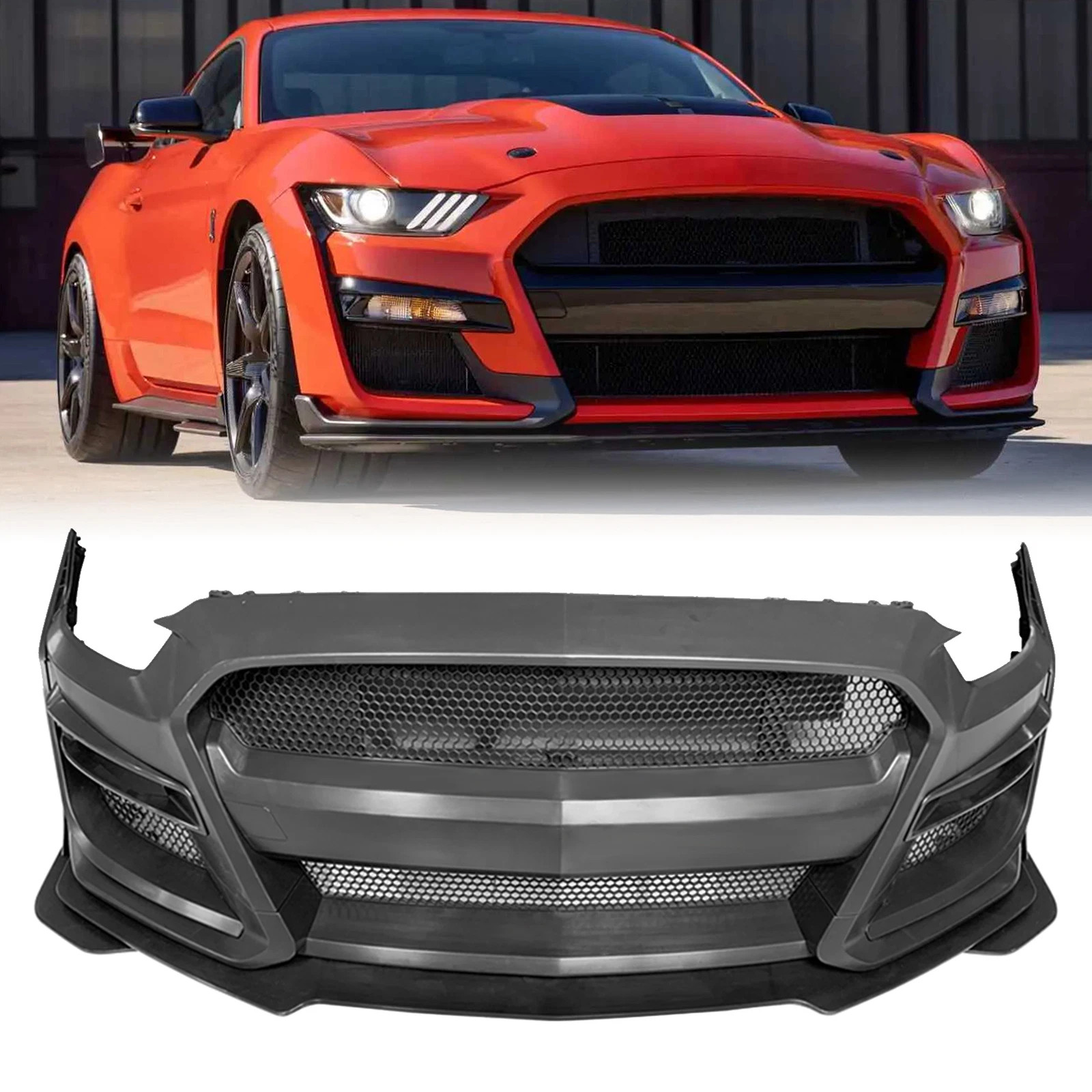 For 2018-2023 Ford Mustang GT500 Style Front Bumper Conversion Replacement Kit