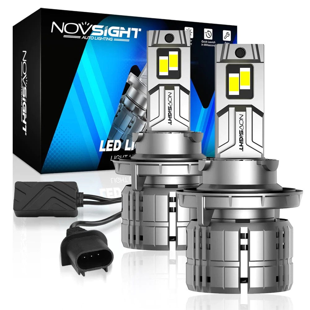 NOVSIGHT LED Bulbs H13 9008 Headlight High Low Beam Super White 6500K Headlamp