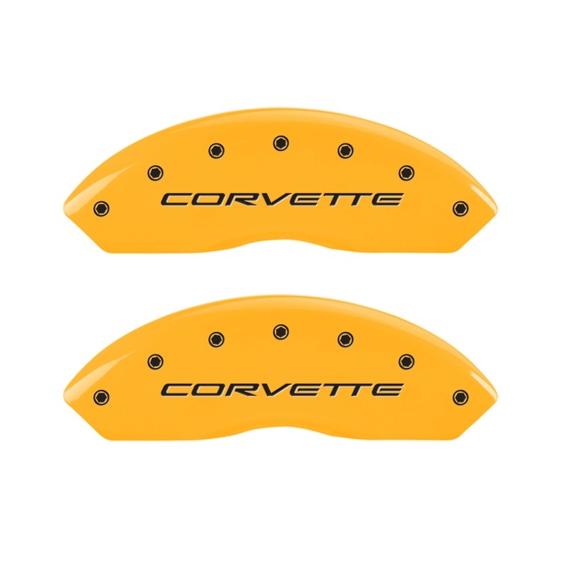 MGP Fits 4 Caliper Covers Engraved Front & Rear C5/Corvette Yellow Finish MGP Fits 4 Caliper Covers Engraved Front & Rear C5/Corvette Yellow Finish