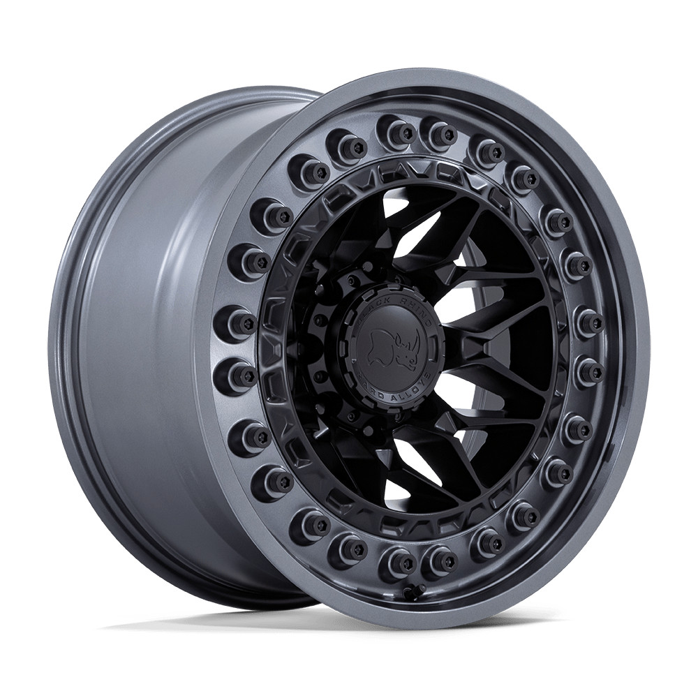 18x9 Black Rhino Alpha Matte Black With Gunmetal Lip Wheel 6x5.5 (20mm)