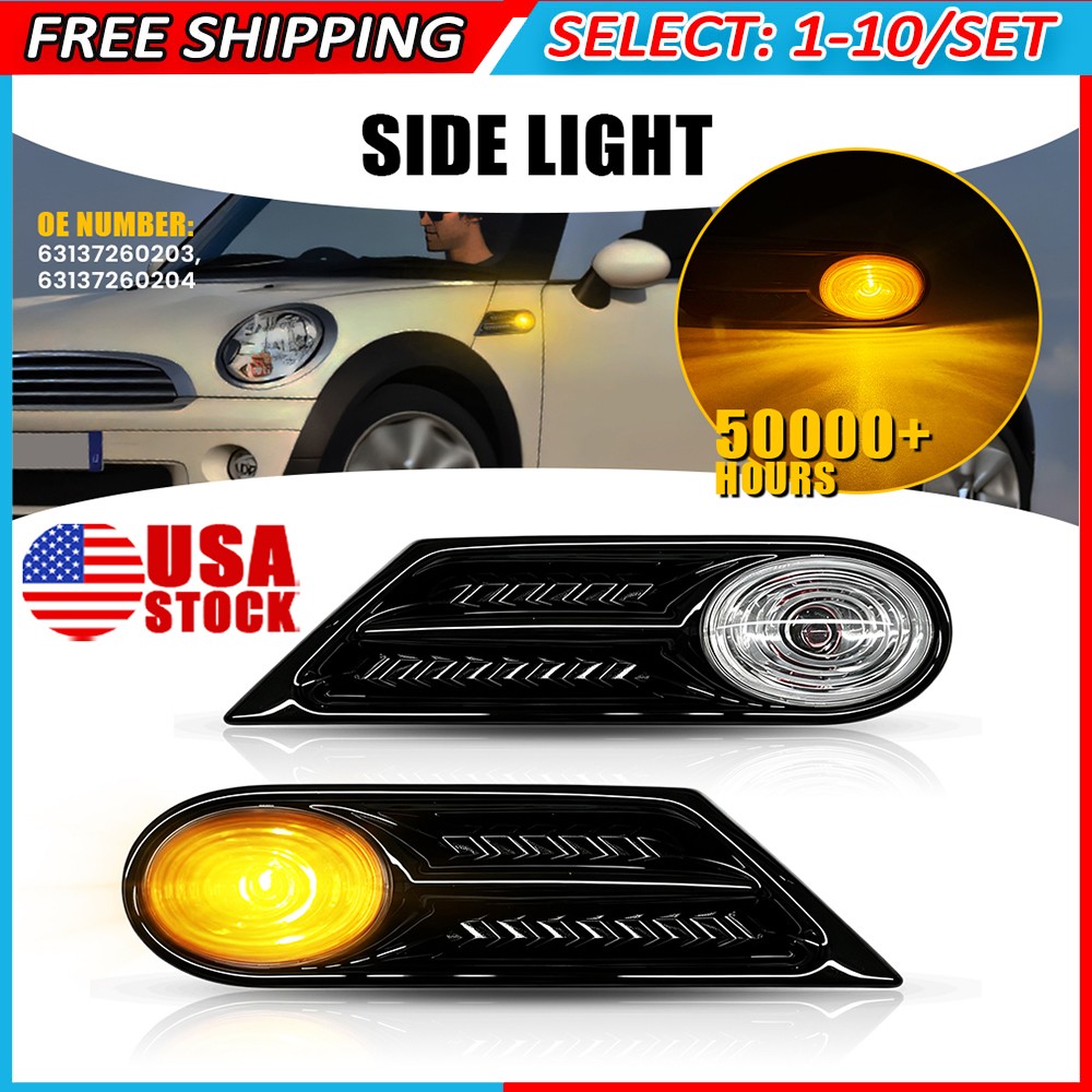 2-20x For Mini Cooper 2007-15 R55 R56 R57 R58 R59 Side Marker Light 63137260203