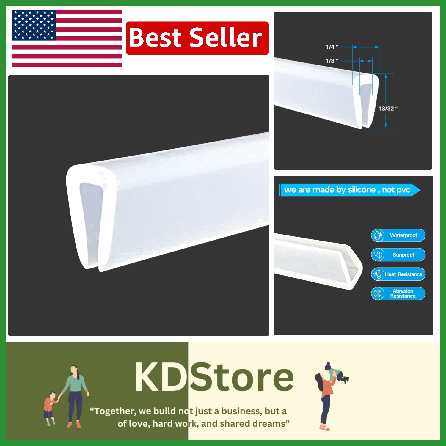 U Channel Rubber Edge Protector - Heat Resistant, Easy Install, Flexible Design