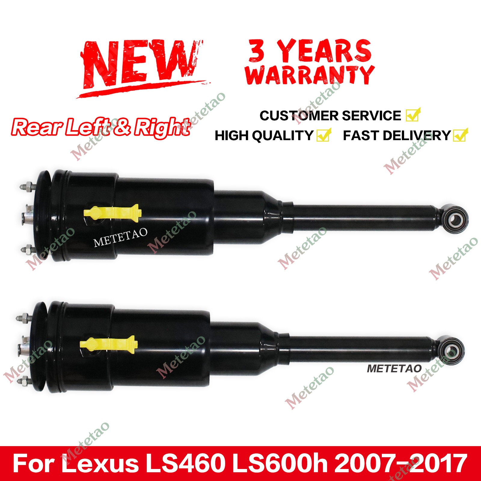 Pair Rear Air Suspension Shock Struts For Lexus LS460 LS600h RWD AWD 2007-2017