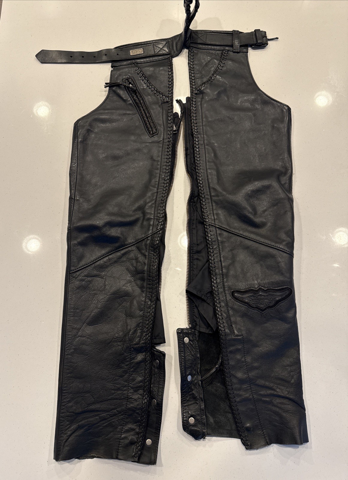 Vtg Harley Davidson Leather Motorcycle Chaps | Willie G | USA Made | Women’s XS