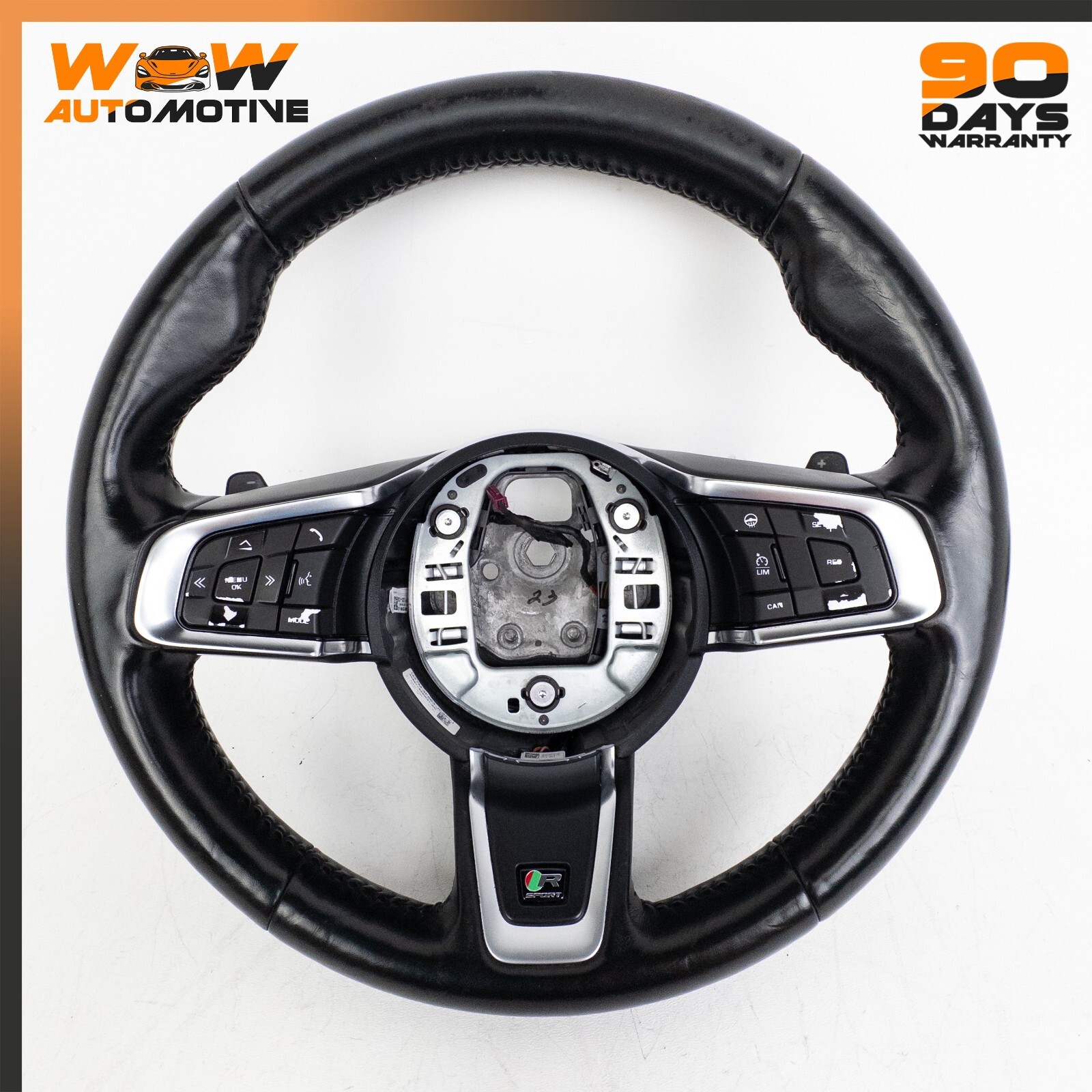 15-25 JAGUAR XF XE F-PACE FRONT STEERING WHEEL PADDLE SHIFTERS HEATED BLACK OEM 15-25 JAGUAR XF XE F-PACE FRONT STEERING WHEEL PADDLE SHIFTERS HEATED BLACK OEM