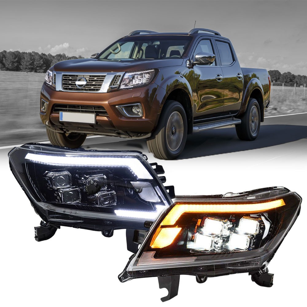 2x LED Headlight Dynamic Turn Signal DRL For Nissan Navara NP300 2014-2022 D23