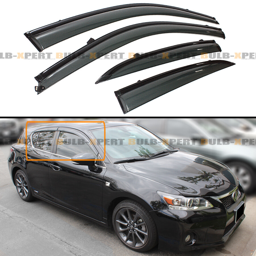FOR 2011-17 LEXUS CT200H BLK TRIM VIP CLIP-ON WINDOW VISOR RAIN GUARD DEFLECTOR