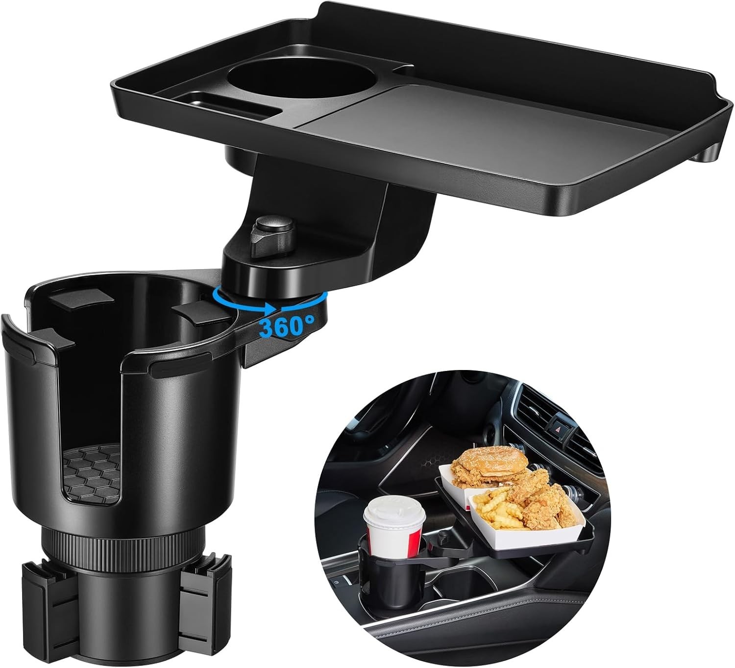 Car Cup Holder Tray 2-in-Detachable Car Food Table Tray 1 Car Cup Holder Tray 2-in-Detachable Car Food Table Tray 1