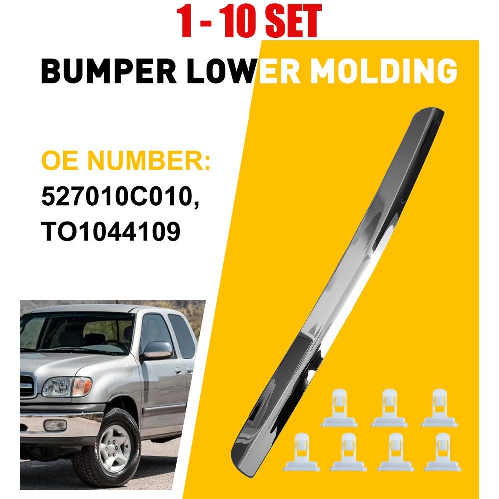 1-10X Front Bumper Chrome Molding Trim Lower Fit 2000-2006 Toyota Tundra Limited