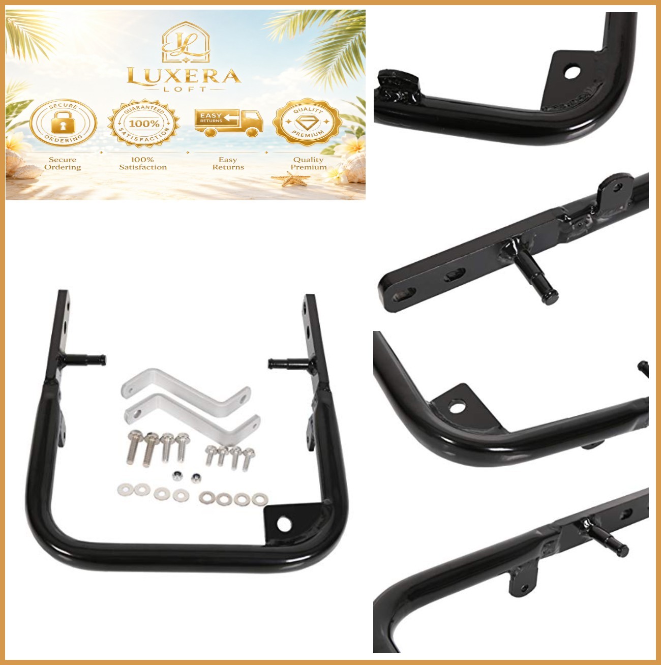 Aluminum Rear Grab Bar ATV Compatible With Raptor 700 700R 2006-2020 Flag Mount