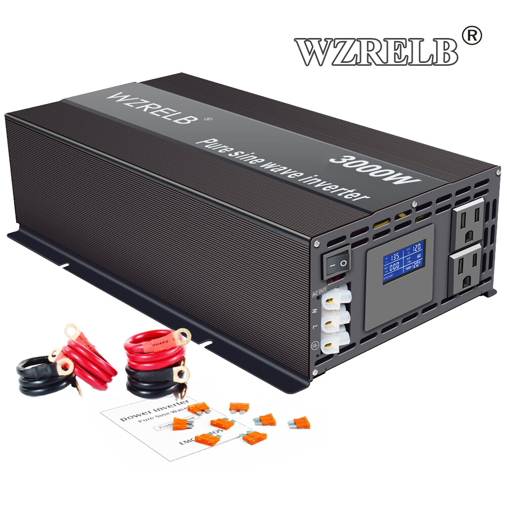 3000W Pure Sine Wave Inverter 24V to 120V Power Converter Truck Motorhome RV Car