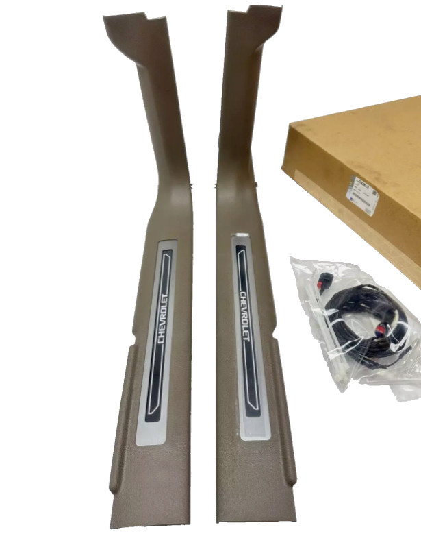 OEM Illuminated Front Sill Plates In Dune For 2015-2020 Chevrolet Tahoe Suburban