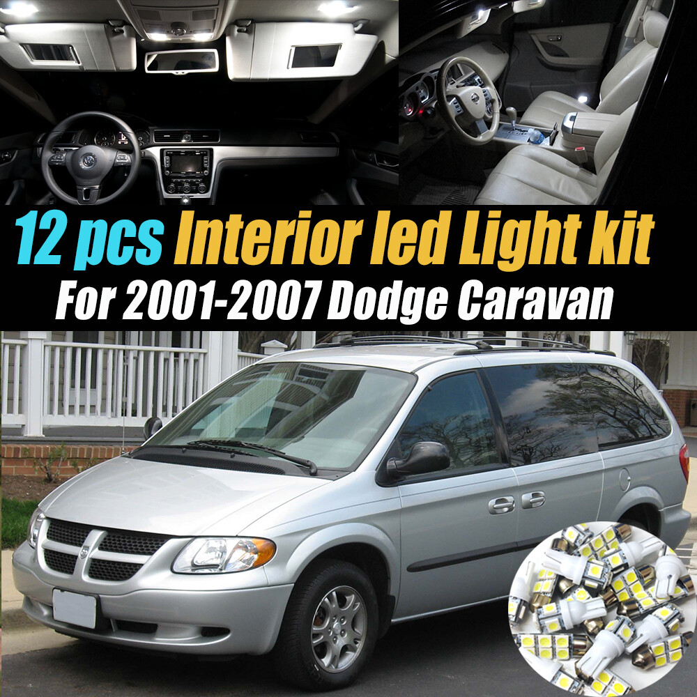 12pc Super White Car Interior LED Light Bulb Kit for 2001-2007 Dodge Caravan