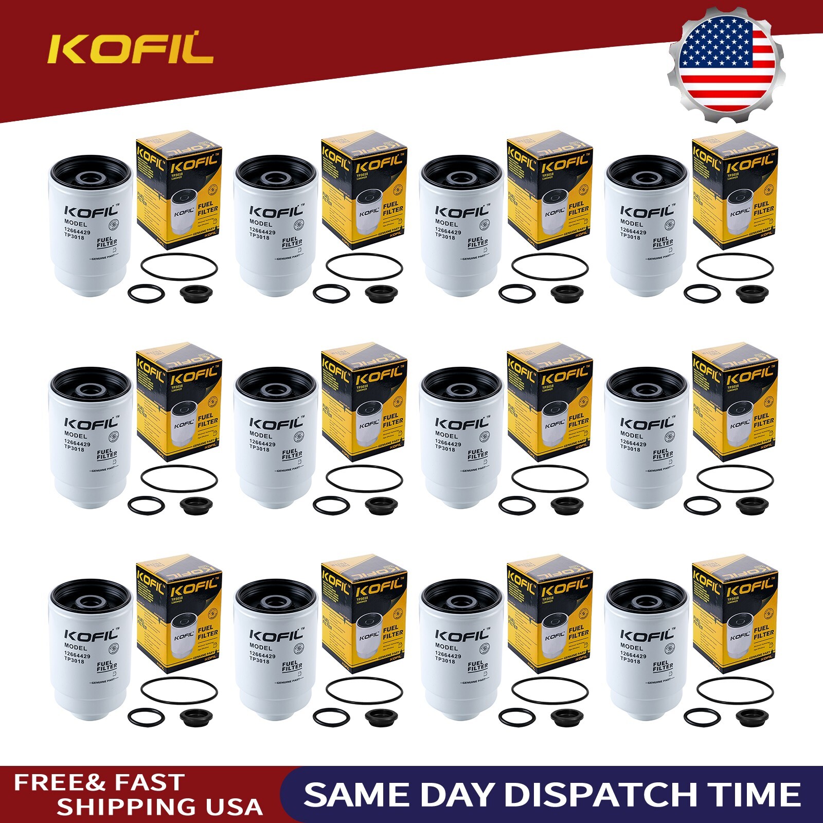 “12X”Diesel Fuel Filter For AC DELCO TP3018 TP3012 12664429 12633243