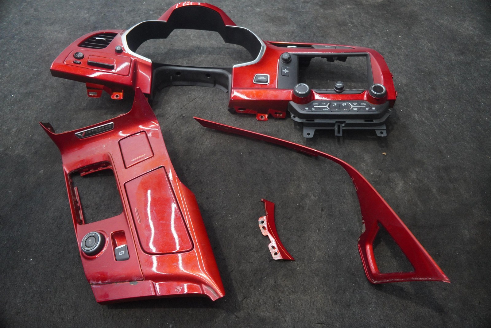 Dash Center Console Trim Panel Switch Set Red 23169940 Chevrolet Corvette C7 14