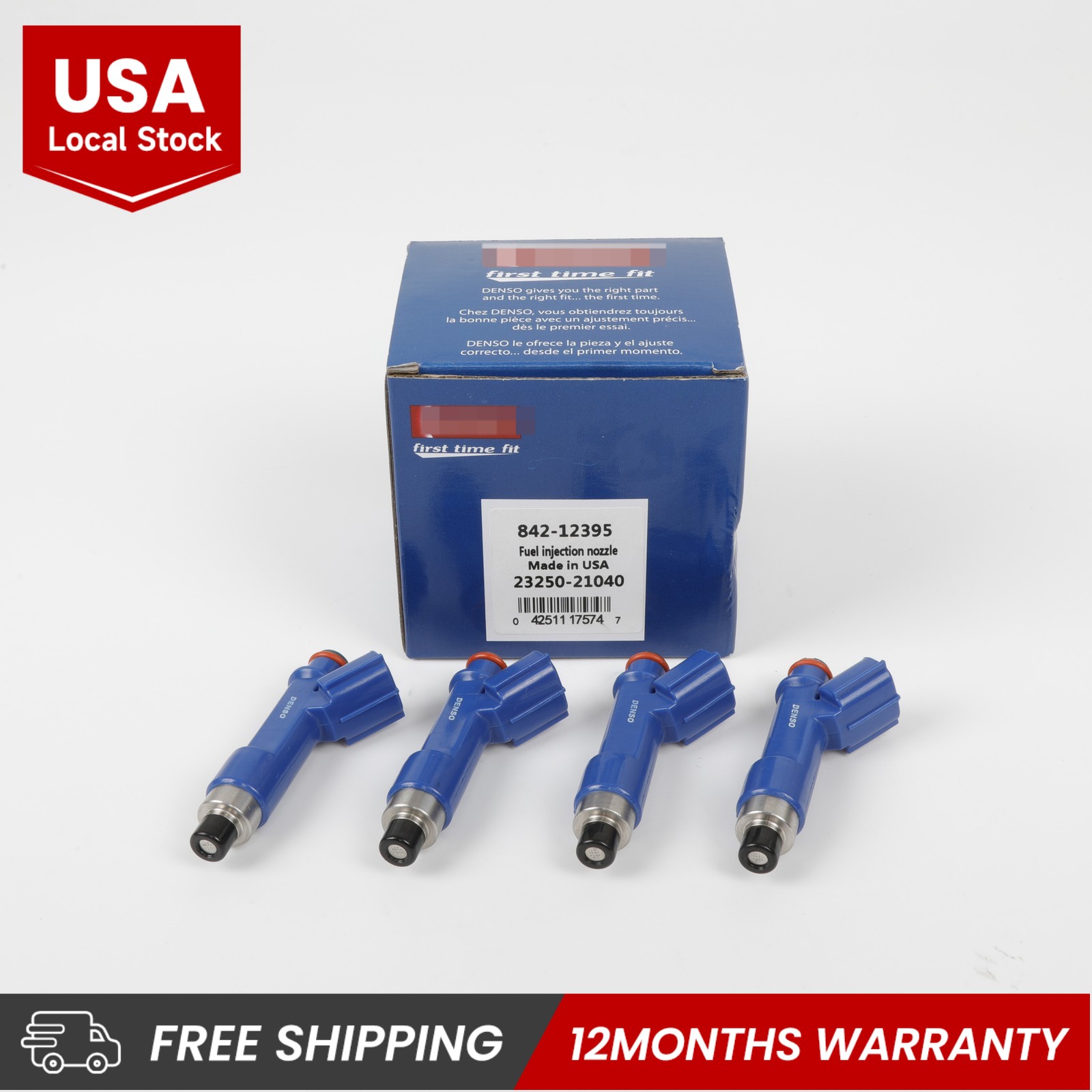 NEW Set of 4 Denso Fuel Injectors 23250-21040 Fits Toyota 2006-2014 Yaris 1.5L